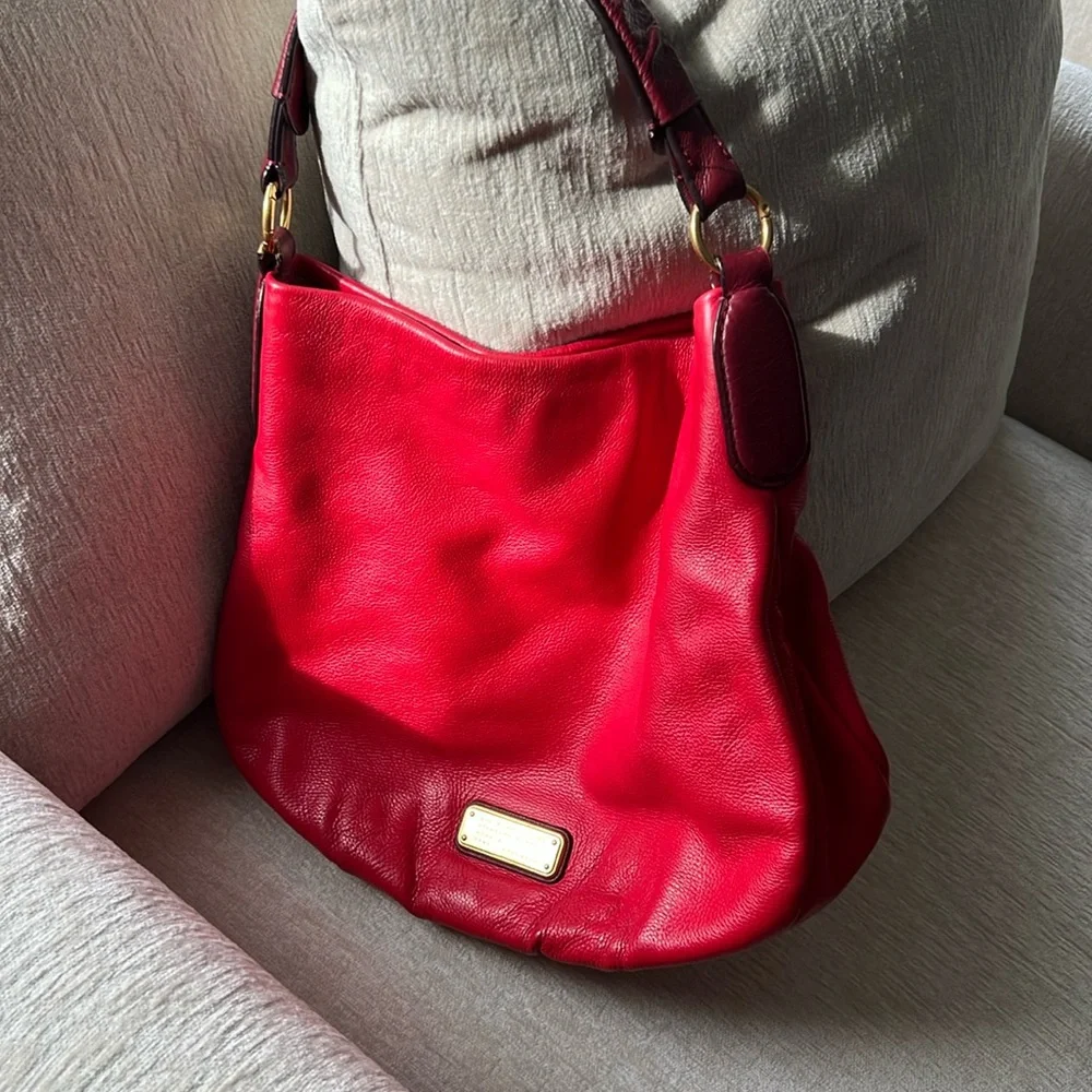 MARC by Marc Jacobs signature RED all leather Hillier Hobo style - Picture 2 of 12